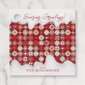 Red White Christmas Candy Pattern#13 ID1009 Geschenkanhänger (Vorderseite)