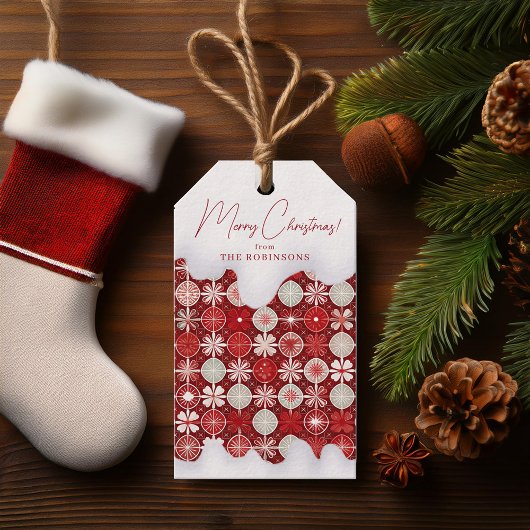 Red White Christmas Candy Pattern#13 ID1009 Geschenkanhänger