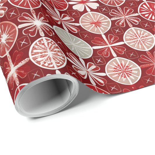 Red White Christmas Candy Pattern#13 ID1009 Geschenkpapier (Rolleneckpunkt)