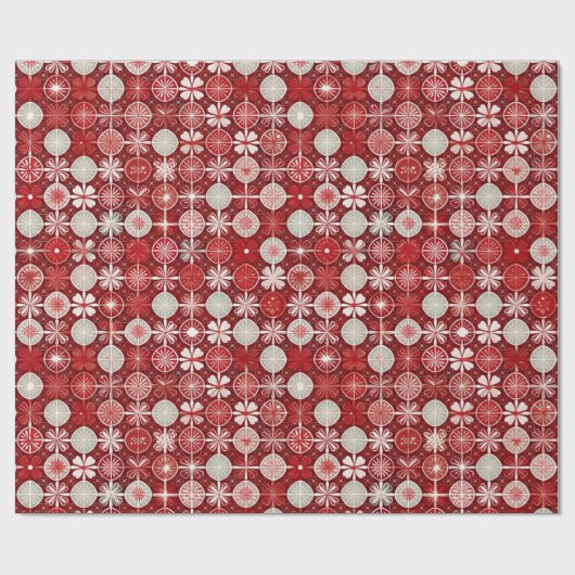 Red White Christmas Candy Pattern#13 ID1009 Geschenkpapier (Flach)