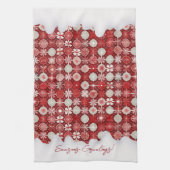 Red White Christmas Candy Pattern#13 ID1009 Geschirrtuch (Vertikal)