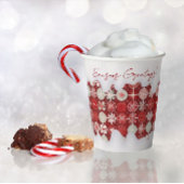 Red White Christmas Candy Pattern#13 ID1009 Pappbecher