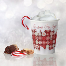 Red White Christmas Candy Pattern#13 ID1009 Pappbecher