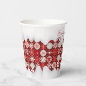 Red White Christmas Candy Pattern#13 ID1009 Pappbecher (Rechts)