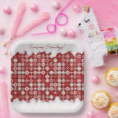 Red White Christmas Candy Pattern#13 ID1009 Pappteller (Party)