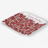 Red White Christmas Candy Pattern#13 ID1009 Pappteller (Gewinkelt)