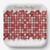 Red White Christmas Candy Pattern#13 ID1009 Pappteller (Vorderseite)