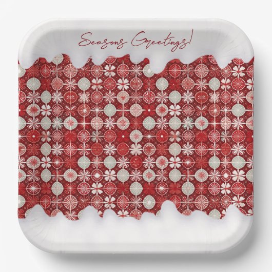 Red White Christmas Candy Pattern#13 ID1009 Pappteller (Vorderseite)