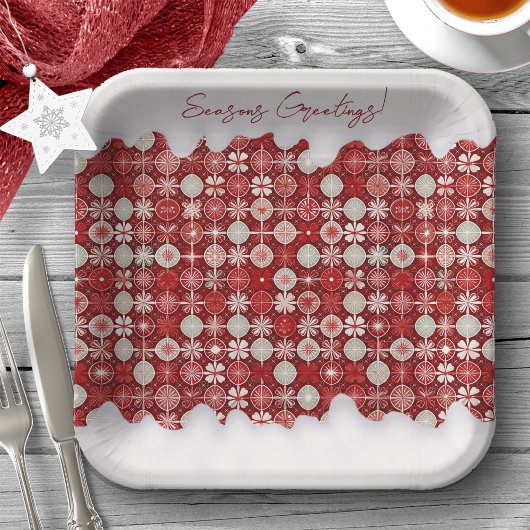 Red White Christmas Candy Pattern#13 ID1009 Pappteller