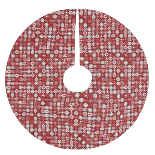 Red White Christmas Candy Pattern#13 ID1009 Polyester Weihnachtsbaumdecke (Vorderseite)