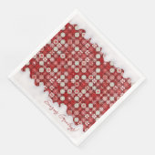 Red White Christmas Candy Pattern#13 ID1009 Serviette (Ecke)