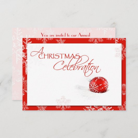Red White Christmas Celebration RSVP Card Einladung (Vorne/Hinten)