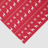 Red White Christmas Holiday Rentier & Geschenke Seidenpapier (Ausschnitt)