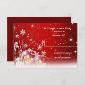 Red White Christmas Holiday Wedding RSVP Karten (Vorne/Hinten)