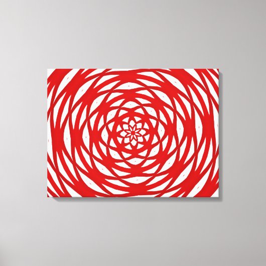 Red White Christmas Modern Circle Design Leinwanddruck (Vorderseite)