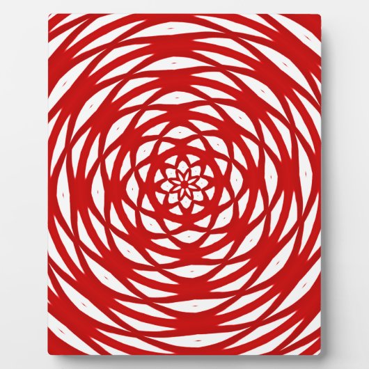 Red White Christmas Modernes Circle Design Muster Fotoplatte (Vorderseite)