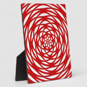 Red White Christmas Modernes Circle Design Muster Fotoplatte (Seite)