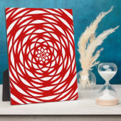 Red White Christmas Modernes Circle Design Muster Fotoplatte (Seite)