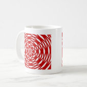Red White Christmas Modernes Circle Design Muster Kaffeetasse (Vorderseite Links)