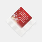 Red & White Christmas Napkin - Matthew 1:21 Script Serviette (Ecke)