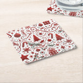 Red White Christmas Paper Untersetzer (angewinkelt)