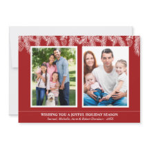 Red White Christmas Pine Snowflakes Foto