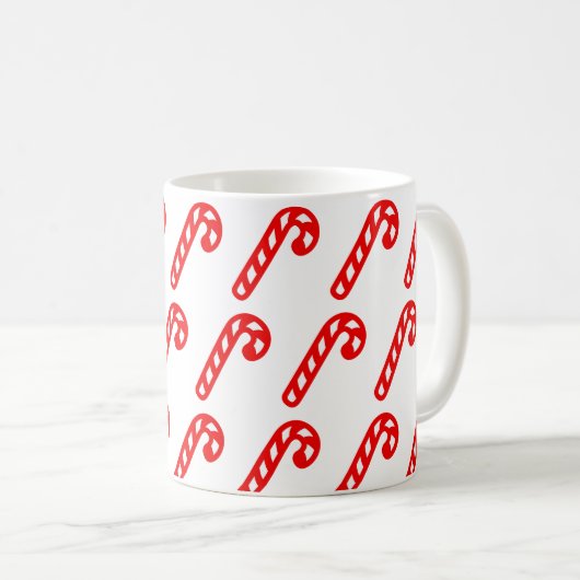 Red White Christmas Sticks Minimal Kaffeetasse (VorderseiteRechts)
