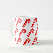 Red White Christmas Sticks Minimal Kaffeetasse (Vorderseite Links)