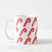 Red White Christmas Sticks Minimal Kaffeetasse (Links)