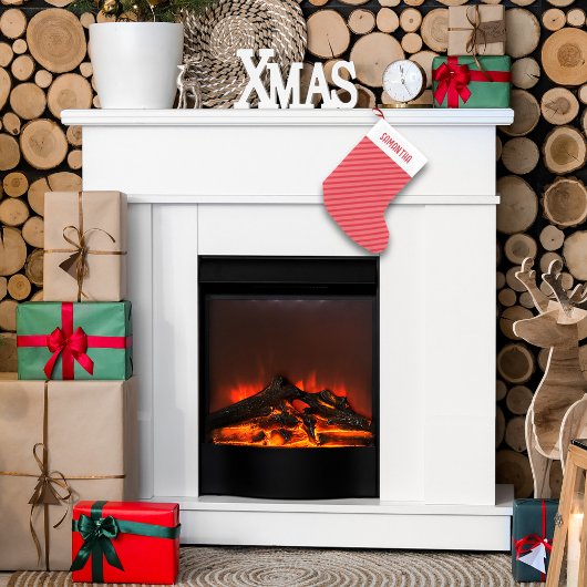 Red White Christmas Streifen Personalisiert Kleiner Weihnachtsstrumpf