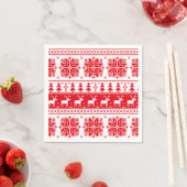 Red & White Christmas Sweater Muster Papier Napkin Serviette (Beispiel)