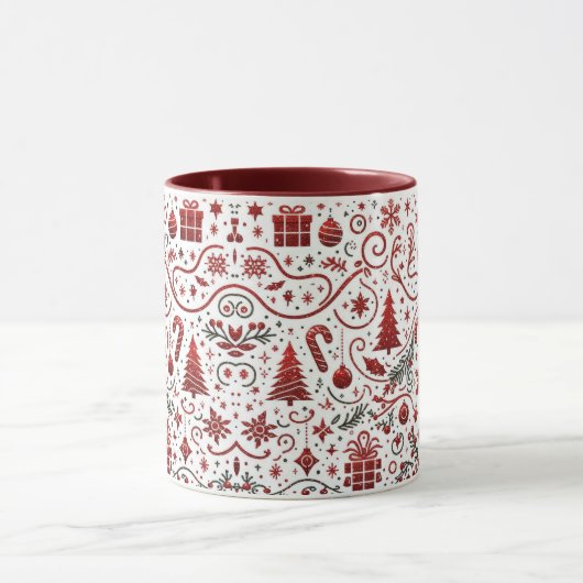 Red White Christmas Tasse (Zentrum)