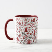 Red White Christmas Tasse (Links)
