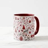 Red White Christmas Tasse (VorderseiteRechts)