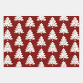 Red White Christmas Tree Cookies Geschenkpapier Set (Vorderseite 3)
