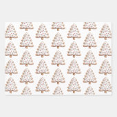 Red White Christmas Tree Cookies Geschenkpapier Set (Vorderseite)