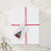 Red White Christmas Tree Geschenkanhänger (Mit Garn)