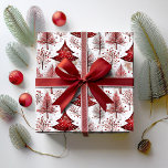 Red White Christmas Tree Pattern#4 ID1009 Geschenkpapier<br><div class="desc">Genießen Sie die Wärme und den Charme der Urlaubssaison mit diesem atemberaubenden Weihnachtsbaummuster, das in einem rustikalen Stil entworfen wurde. Der faszinierende Aquarelleffekt verleiht jedem Baum einen einzigartigen und künstlerischen Flair, während die farbenfrohe Farbpalette aus tiefrot, walnussbraun und knusprig weiß die gemütliche Atmosphäre einer Winterhütte anregt. Dieses Geschenkstück eignet sich...</div>