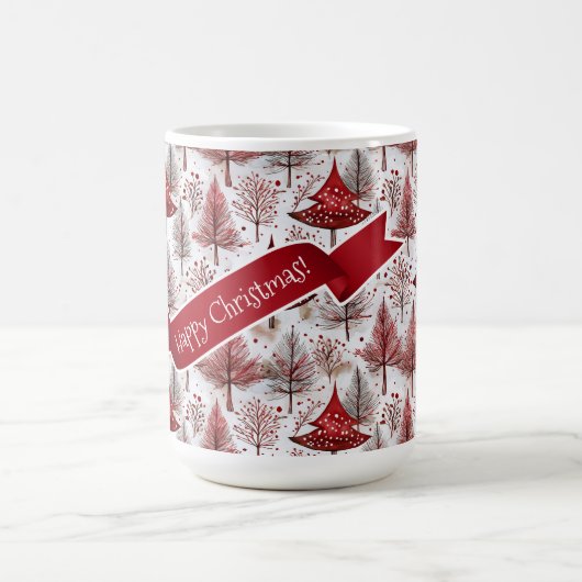 Red White Christmas Tree Pattern#4 ID1009 Kaffeetasse (Mittel)