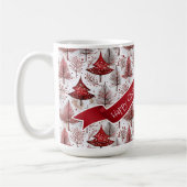 Red White Christmas Tree Pattern#4 ID1009 Kaffeetasse (Links)