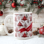 Red White Christmas Tree Pattern#4 ID1009 Kaffeetasse