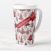 Red White Christmas Tree Pattern#4 ID1009 Milchtasse (Rechte Ecke)