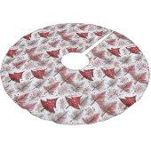 Red White Christmas Tree Pattern#4 ID1009 Polyester Weihnachtsbaumdecke (Schrägansicht)