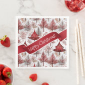 Red White Christmas Tree Pattern#4 ID1009 Serviette (Beispiel)