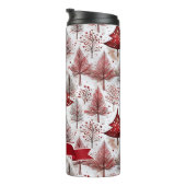 Red White Christmas Tree Pattern#4 ID1009 Thermosbecher (Nach rechts gedreht)