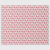 Red White Christmas Tree Quilt Pattern Geschenkpapier (Flach)