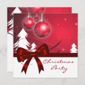 Red White Christmas Tree Red White Christmas Party Einladung (Vorne/Hinten)