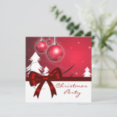 Red White Christmas Tree Red White Christmas Party Einladung (Stehend Vorderseite)