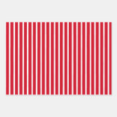 Red White Christmas Trees Polka Dots Strip Geschenkpapier Set (Vorderseite 3)