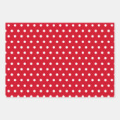 Red White Christmas Trees Polka Dots Strip Geschenkpapier Set (Vorderseite 2)